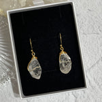 WIRE WRAPPED Crystal Quartz Dangle Earrings | Gold