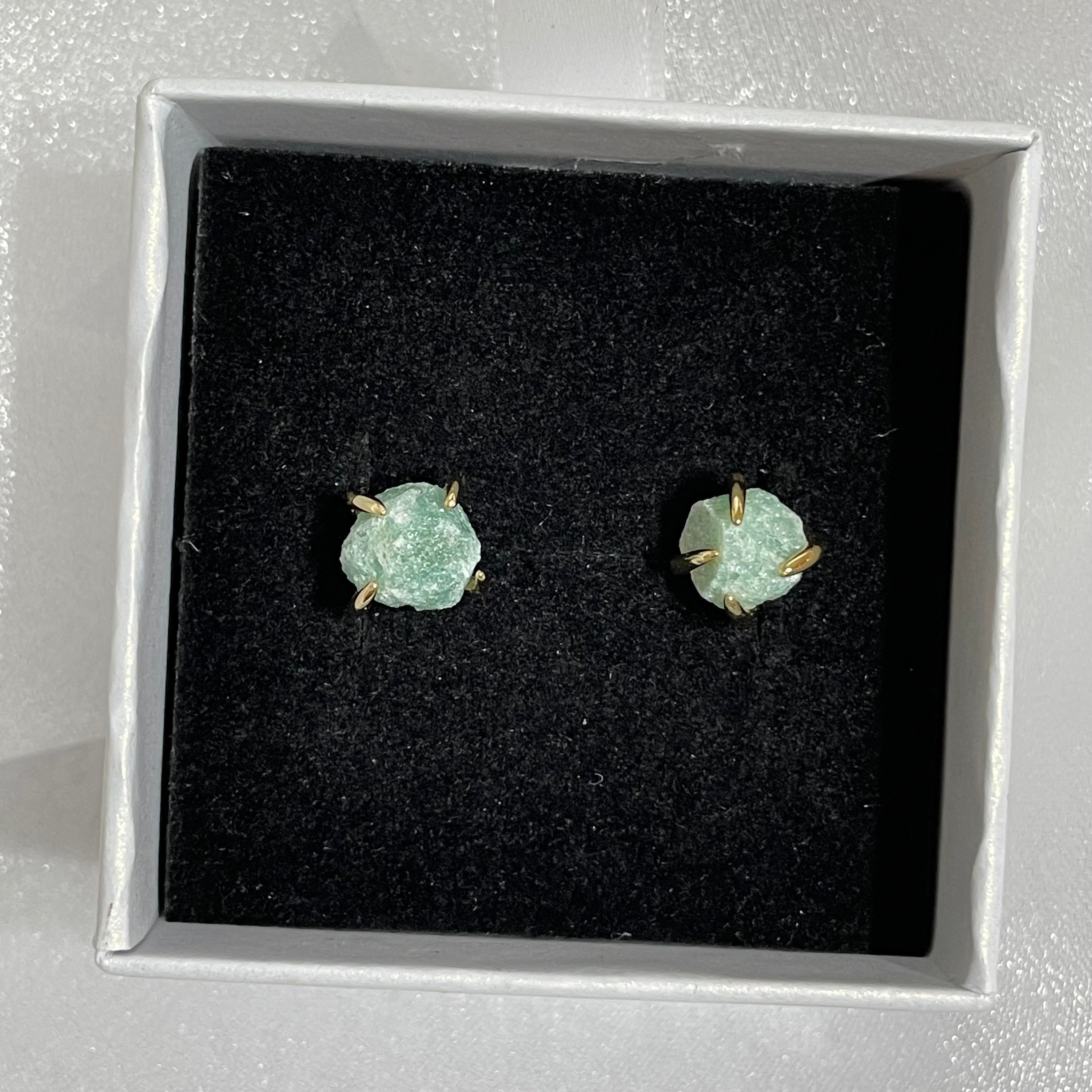RAW Frosted Green Aventurine Crystal Stud Packs | 14kt Gold