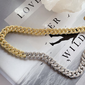 CHIC Two-Tone Encrusted Necklace