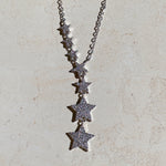 STARRY CLUSTER Encrusted Necklace | Silver