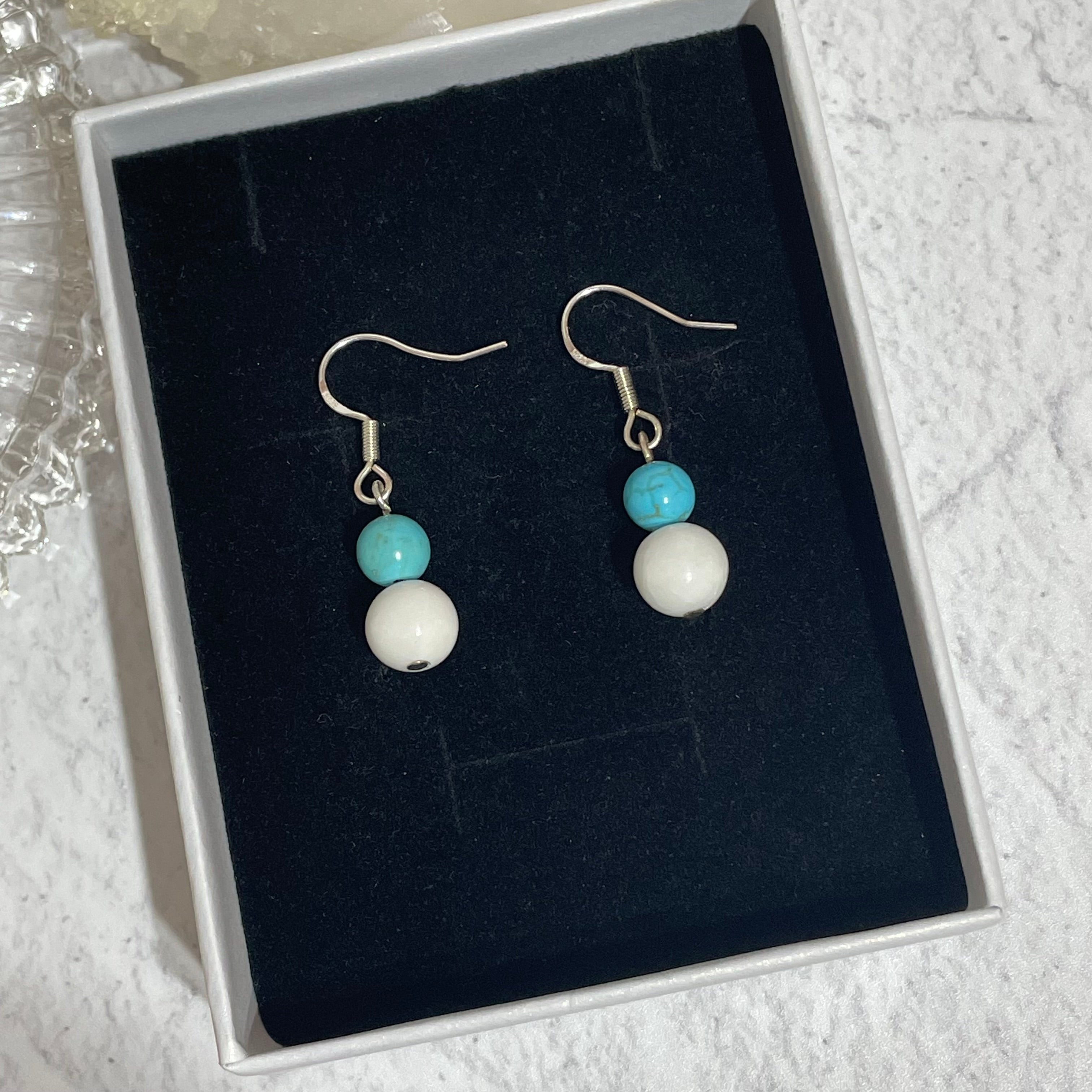 BEADED Jade & Turquoise Gemstone Earrings | Sterling Silver