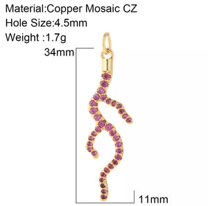 CORAL PINK CZ Charm | Gold