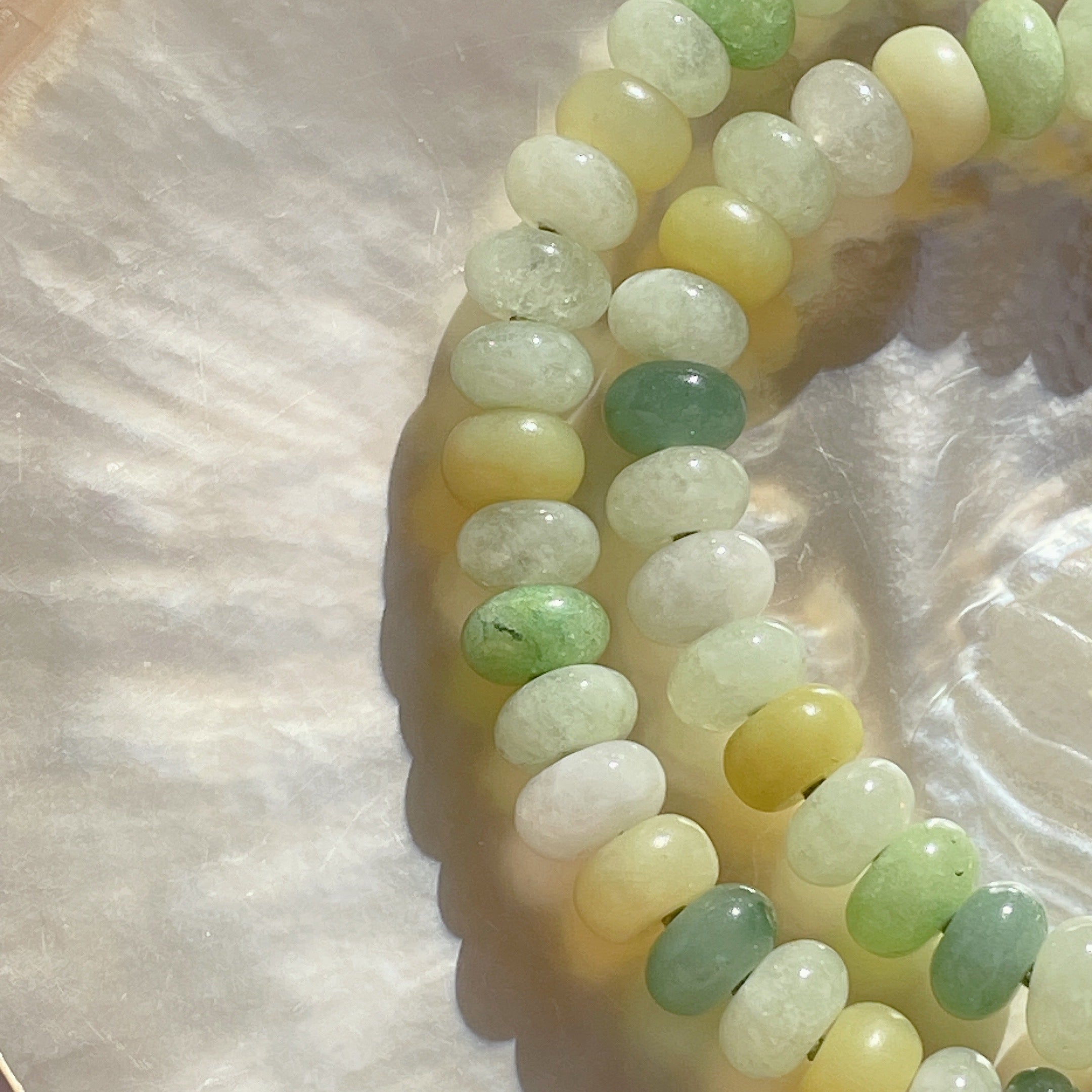 LEMON & LIME Beaded Gemstone Necklace | 20" | Gold | ONE OF A KIND