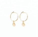 SCALLOP Shell Charm Hoops | Gold