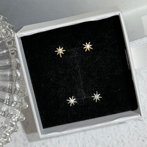 STARBURST Mini Diamond Studs | Gold