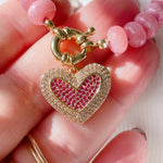 PRETTY IN PINK Pave Heart Charm | Gold