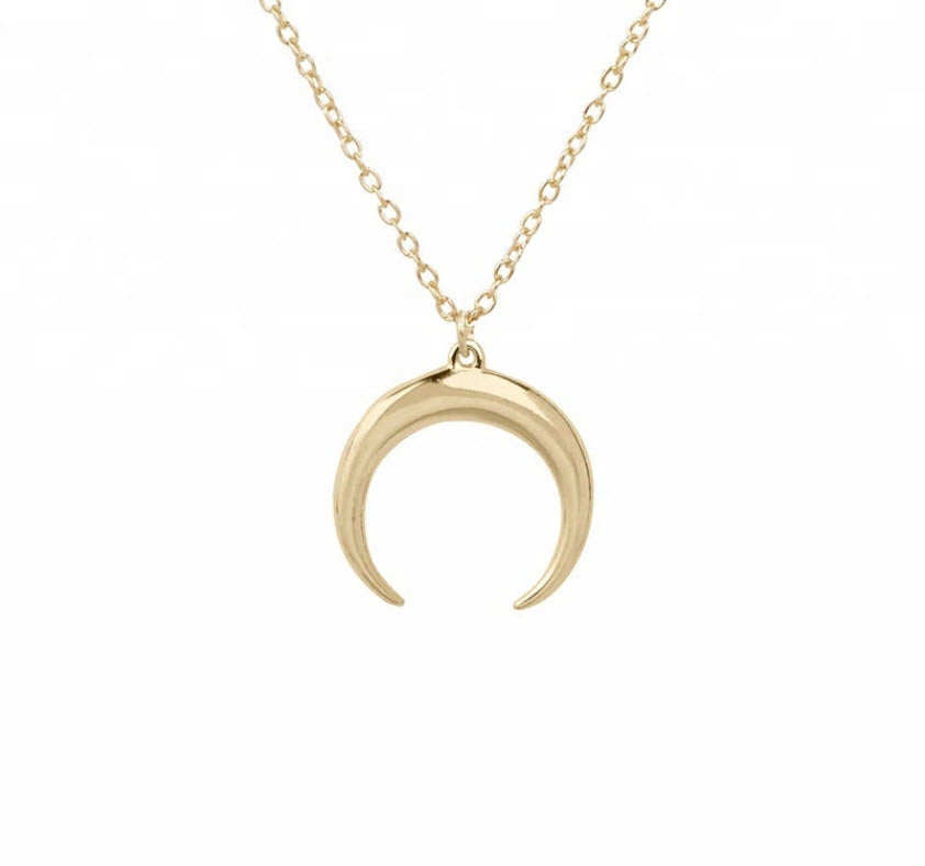 CRESCENT Moon Necklace | Gold (18 inch chain)