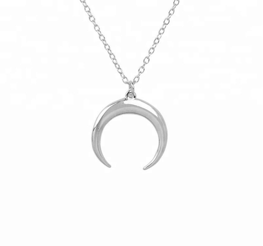 CRESCENT Moon Necklace | Sterling Silver (18 inch chain)